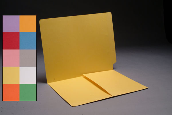 End Tab Color folder with Left hand 1/2 pocket, 50