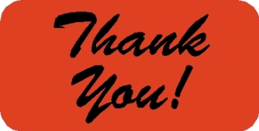 Thank You! Label 1-1/2"x3/4" Fl-Red, 250/Roll<br />11-40506