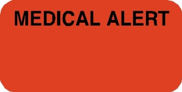 Medical Alert 1-1/2&quot;x3/4&quot; Fl-Red, 250/Roll