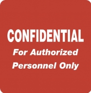 Confidential Authorized Personnel Label 2"x2" Red, 500/Roll<br />11-40570