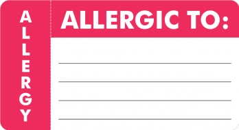 Allergy - Allergic To 3-1/4"x1-3/4" White/Red, 250/Roll<br />11-MAP3300