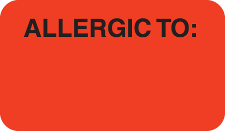 Allergic To 1-1/2&quot;x7/8&quot; Fl-Red, 250/Roll