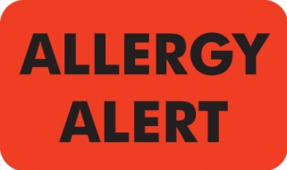 Allergy Alert 1-1/2"x7/8" Fl-Red, 250/Roll<br />11-MAP4930