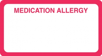 Medication Allergy 3-1/4"x1-3/4" White/Red, 250/Roll<br />11-MAP5140