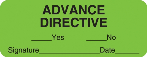 Advance Directive 2-1/4&quot;x7/8&quot; Fl-Orange, 420/Roll