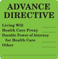 Advance Directive 2-1/2&quot;x2-1/2&quot; Fl-Green, 390/Roll