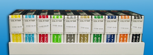 00-99 Double Digit Labels Col'R'Tab 1&quot; Roll Unit 11190 Series, 1 Unit