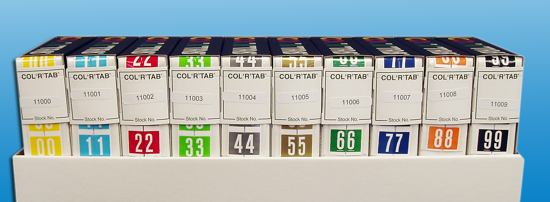 0-9 Labels Col'R'Tab 1&quot; Roll Unit 11000 Series - 10 Rolls/Unit, 1 Unit