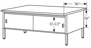 36" Deep Sorting Table, With bottom shelf, 30" W, Adjustable 28" to 36" H<br />DA-STA30X36S