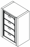 Rotary File Cabinet, Starter Unit, Letter Size, 4 openings, 4 drawers per side, 36-1/2"w x 25"d x 51"h<br />DA-XLT-FS1-S4