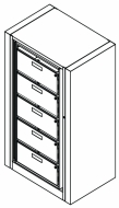 Rotary File Cabinet, Starter Unit, Letter Size, 5 openings, 5 drawers per side, 36-1/2"w x 25"d x 61-1/2"h<br />DA-XLT-FS1L-S5