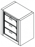 Rotary File Cabinet, Starter Unit, Letter Size, 3 openings, 3 drawers per side, 36-1/2"w x 25"d x 42"h<br />DA-XLT-FS1L-S3