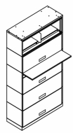 Stationary Shelving with posting shelf, 5 Openings, Locking, Binder Size, 200 Series, 36"w x 15"d x 76-1/2"h<br />DA-SN26BN5