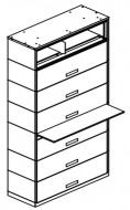 Stationary Shelving with posting shelf, 7 Openings, Non-Locking, Letter Size, 200 Series, 24"w x 15"d x 90-1/2"h<br />DA-SN24LT7-NL