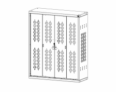 Bi-Fold Door Cabinet, Double Door, 42&quot;w x 15&quot;d x 50&quot;h