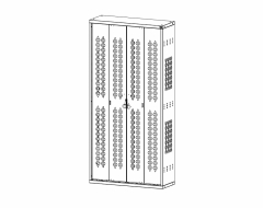 Bi-Fold Door Cabinet, Double Door, 42"w x 15"d x 84"h<br />DA-WS-4284BF