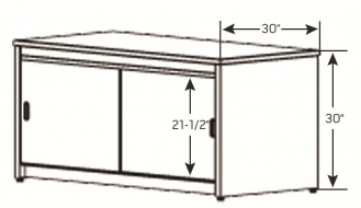 Base Cabinet Table, 30" D x 30" H x 48" W<br />DA-BC48-30H
