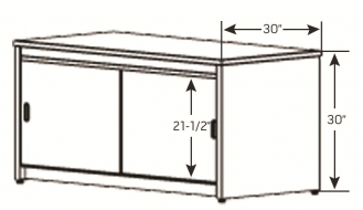 Base Cabinet Table, 30&quot; D x 30&quot; H x 48&quot; W