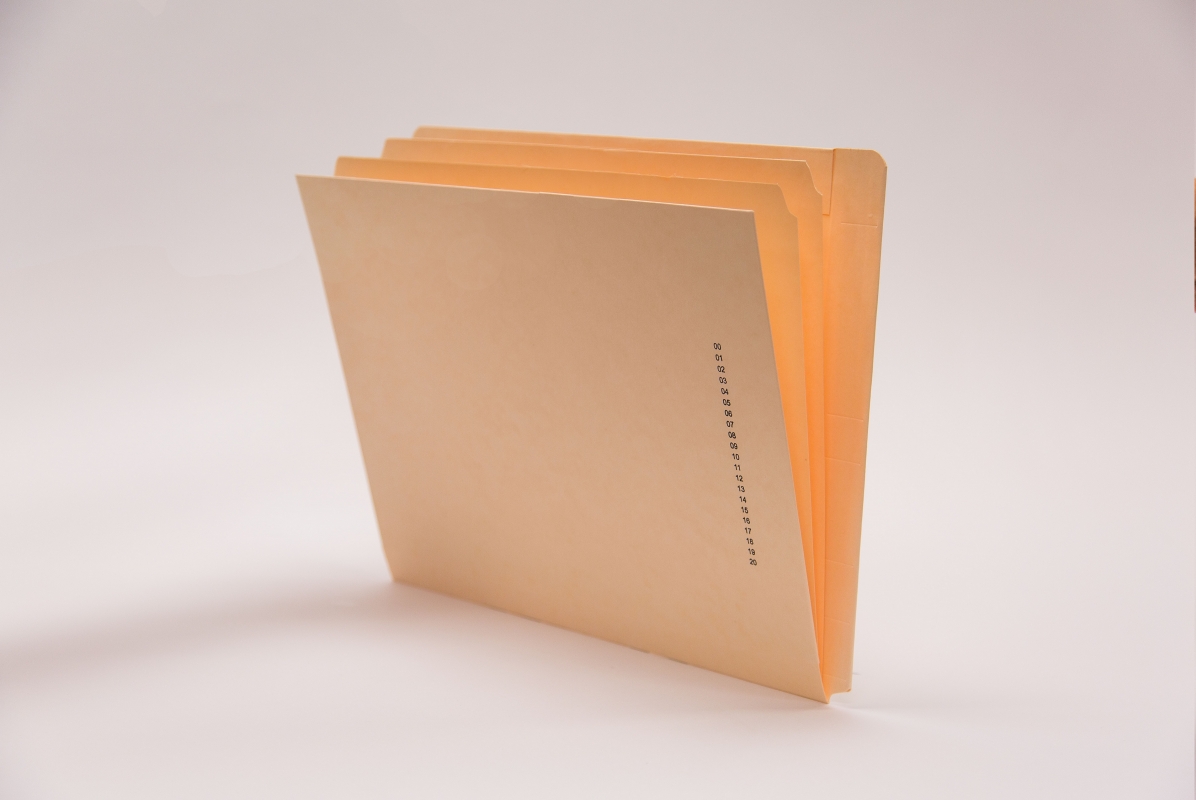 End/Top Tab Left Hand Pocket Folder with Inner Folder and Fastener in Position 1, 50