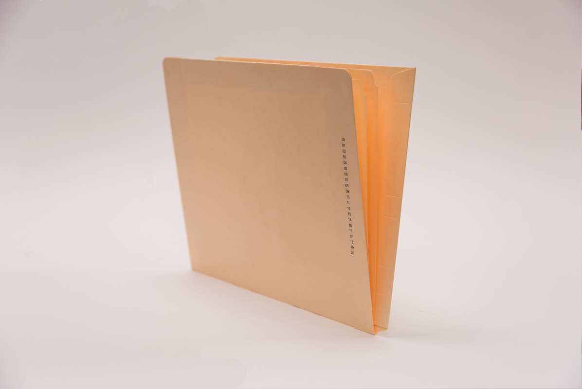 End Tab Right Hand Pocket Folder with Inner Folder and Fastener in Position 3, 50
