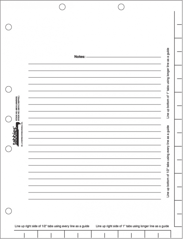 Legal Index Divider Sheets 8-1/2&quot;x11&quot; 7-Hole Punch - White, 100/Pkg