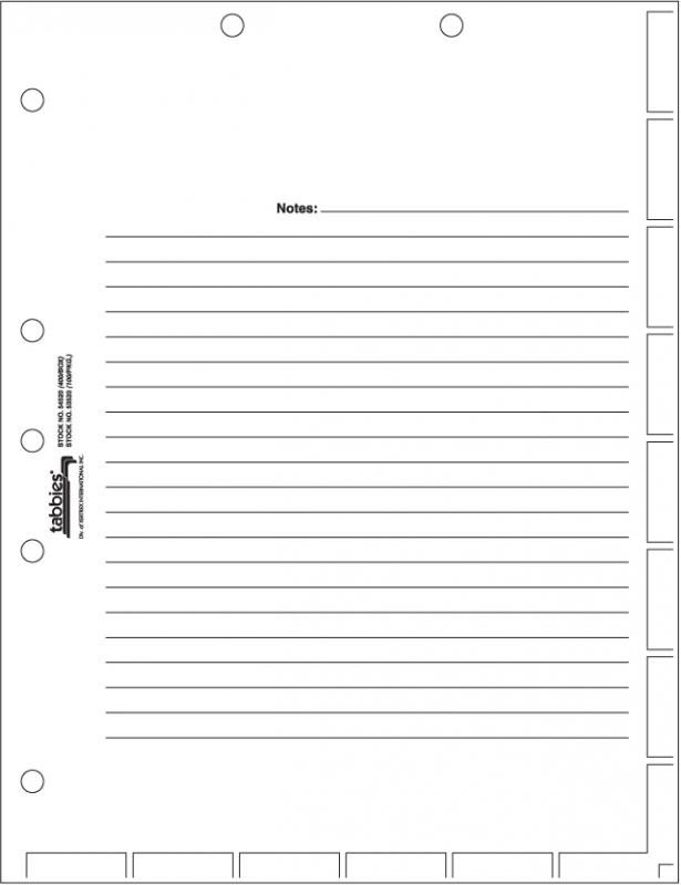 Chart Index Divider Sheets - White, 100/Pkg