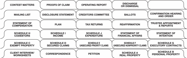 Bankruptcy Index Set 8-1/2&quot; x 11&quot;, 1/2&quot; Tab Extension, 30 Tabs/Set, 1 Set/Pkg, 10 Pkgs/Box - (Must be purchased in box quantity)