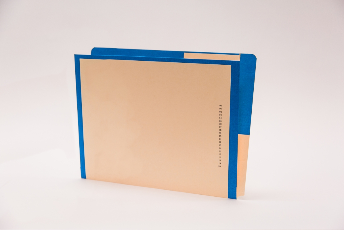 Kolor-Lok™ End/Top Tab Left Hand Pocket Folder with Fastener in Position 1, 50