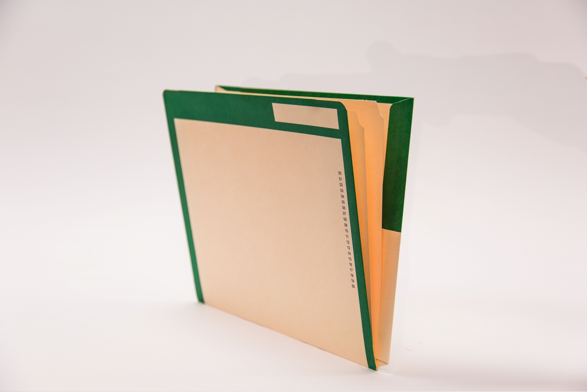 Kolor-Lok™ End Tab Right Hand Pocket Folder with Inner Folder and Fastener in Position 3, 50