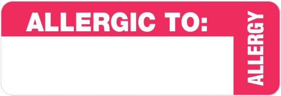 Allergic To: Allergy 3"x1" White/Red, 250/Roll<br />11-MAP6430
