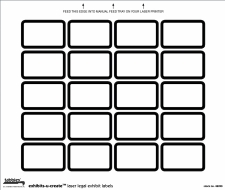 Laser Exhibits-U-Create Labels, 240/Pkg<br />SG-11-48090-11-48095