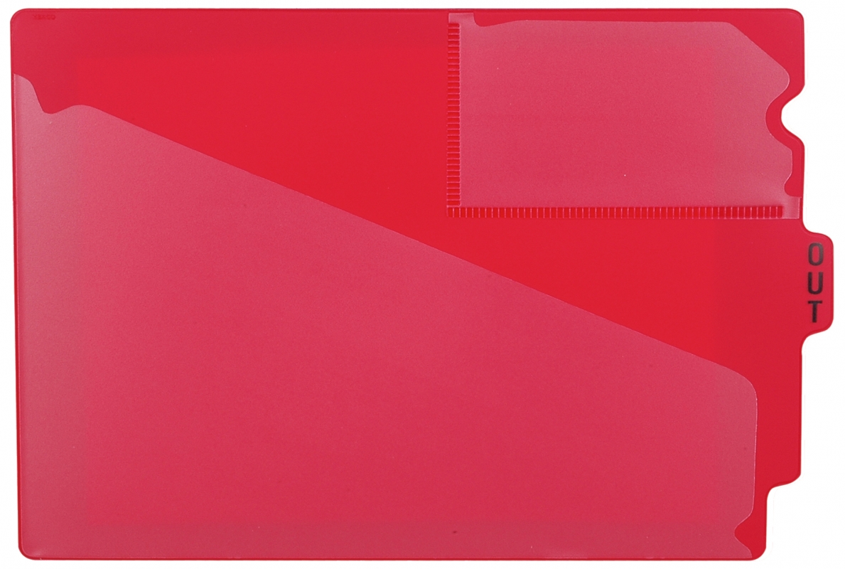 Center Tab Legal Red Shelf Outguides, 10/Pkg