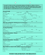 Dental Form - Patient Registration, 100<br />36-RS-901