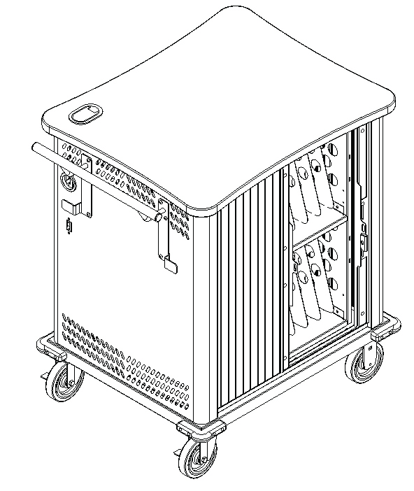 LapTop Cart, 26 capacity, 37-3/16&quot;w x 26&quot;d x 37-5/16&quot;h