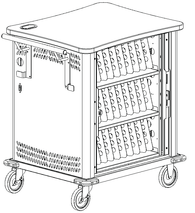 NetBook Cart, 27 capacity, 31-15/16&quot;w x 26-1/4&quot;d x 37-7/8&quot;h