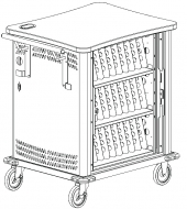 NetBook Cart, 48 capacity, 42-15/16"w x 26-1/4"d x 37-7/8"h<br />DA-CSC-ML48