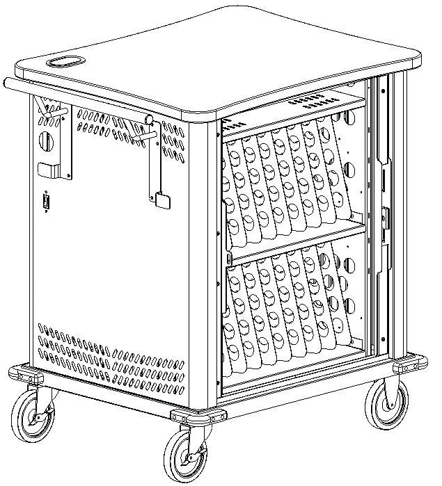 NetBook Cart, 20 capacity, 31-15/16&quot;w x 26-1/4&quot;d x 37-7/8&quot;h