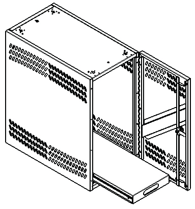 CPU Locker, Right-Hand Hinge, Large, Mobile, Reinforced door, 12&quot;w x 22&quot;d x 27-5/8h