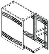 CPU Locker, Right-Hand Hinge, Large, Mobile, Reinforced door, 12&quot;w x 22&quot;d x 27-5/8h