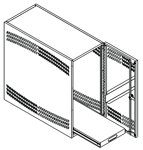 CPU Locker, Right-Hand Hinge, Small, Hanging, Standard door, 8&quot;w x 16&quot;d x 18&quot;h