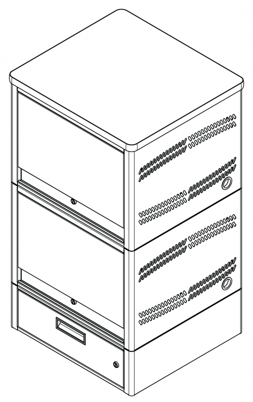 Laptop Depot Tower, No Wheels, 20 capacity, Secure Laptop, 24-3/4&quot;w x 43&quot;d x 22-3/4&quot;h