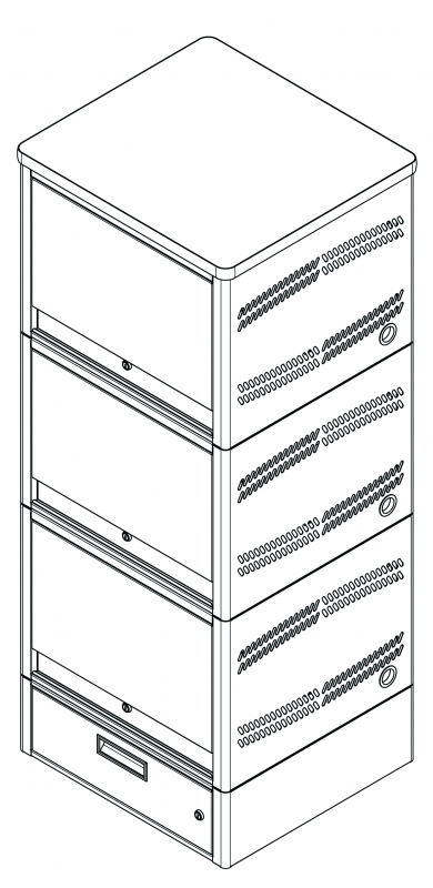 Laptop Depot Tower, No Wheels, 30 capacity, Secure Laptop, 24-3/4&quot;w x 60&quot;d x 22-3/4&quot;h