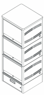 Laptop Depot Tower, No Wheels, 30 capacity, Secure Laptop, 24-3/4"w x 60"d x 22-3/4"h<br />DA-LTDT-30