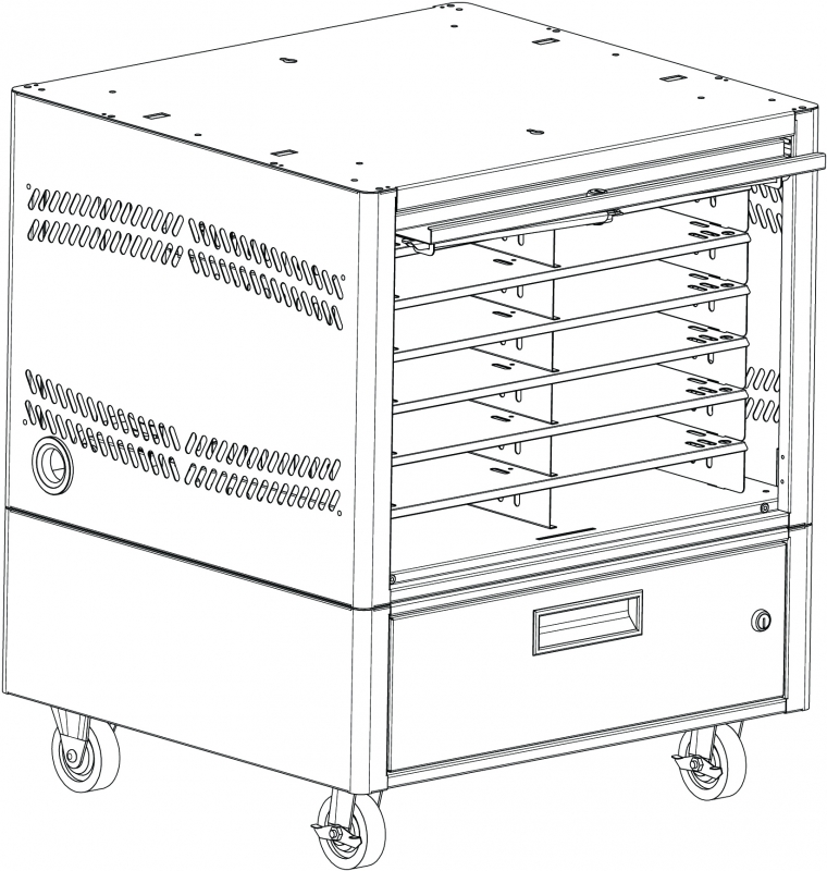 Netbook Depot Pedestal, 3&quot; Caster Wheels, 12 capacity unit, Secure and Charge Netbooks, 24-3/4&quot;w x 22-3/4&quot;d x 29-5/8&quot;h