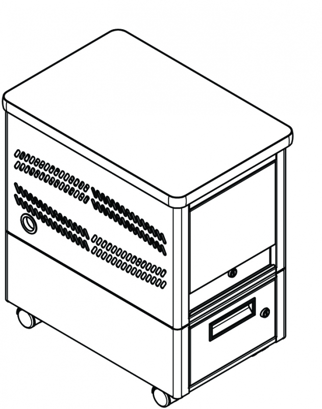 Tablet Depot Cart, 3&quot; Caster Wheels, 10 capacity, , 14-3/4&quot;w x 22-3/4&quot;d x 25-1/4&quot;h