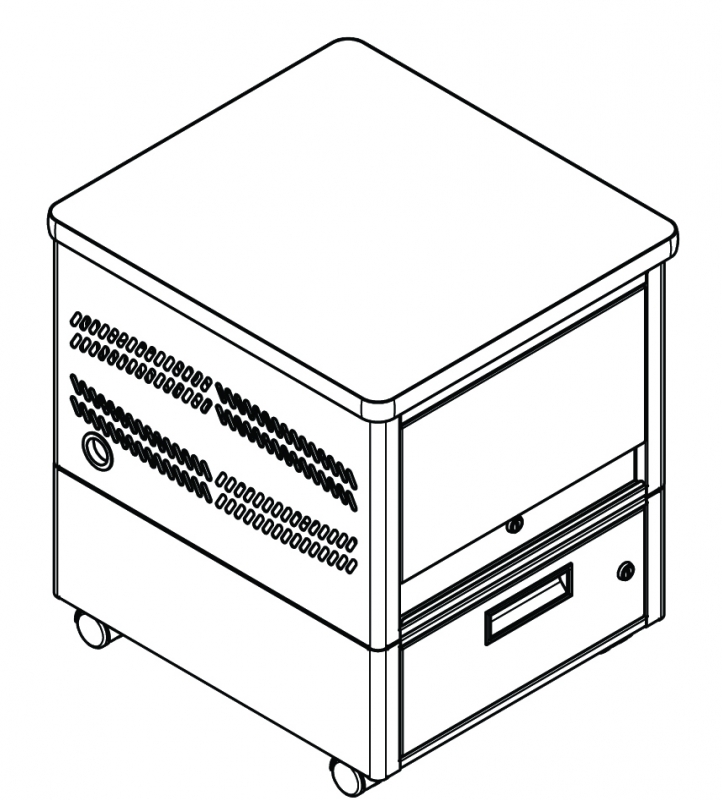 Tablet Depot Cart, 3&quot; Caster Wheels, 16 capacity, , 20-3/4'w x 22-3/4&quot;d x 25-1/4&quot;h