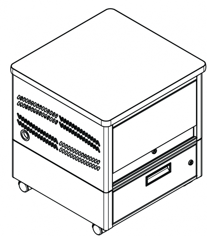 Tablet Depot Cart, 3&quot; Caster Wheels, 20 capacity, , 24-3/4&quot;w x 22-3/4&quot;d x 25-1/4&quot;h