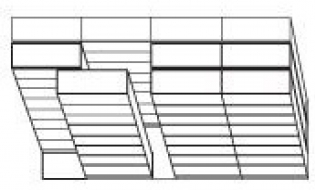 Tri-Lateral Slider, 4-3-3 Mobile Open Filing  System, Letter Size, 8 Shelves, 7 Openings, 148"w x 41"d x 82-3/4"h<br />DA-T643LT-4P7