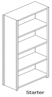 Unslotted, Open Shelving, Starter Unit, 4 Openings, 5 Shelves, 30"w x 18"d x 88-1/4"h<br />DA-881830-S4H