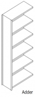 Unslotted, Open Shelving, Adder Unit, 5 Openings, 6 Shelves, 24"w x 18"d x 88-1/4"h<br />DA-881824-A5H